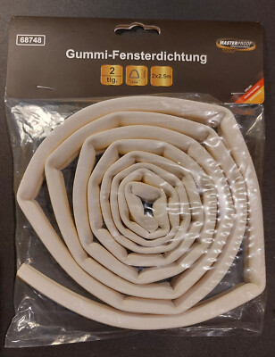 MASTERPROOF Fensterdichtung Türdichtung 2x  12x10mmx2,5m selbstklebend Profil D