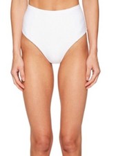 NWT Onia Swim Leah High Waisted Bikini Bottoms Size Small Textured White Z350-21
