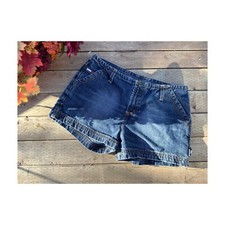 90s Tommy Hilfiger Denim Shorts Carpenter Logo Women's Made in Canada Sz 30