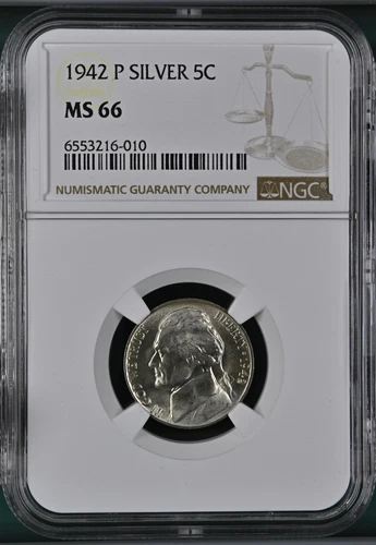 1942-P  5C  Jefferson Nickel NGC MS66  6553216-010