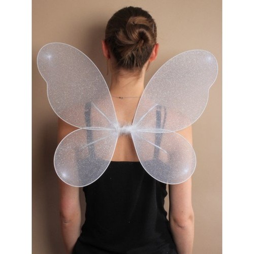 Large Net Fairy Wings with Glitter Fancy Dress Costume Dressing Up Adult Kids - Picture 4 of 29
