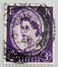 CANADA Postage ~ Queen Elizabeth II ~ Purple 3₵ Stamp ~Posted ~ 1954 ~ B204