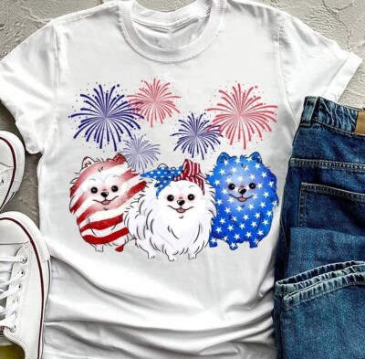2025/Pomeranian dog and america flag ? Dog lover