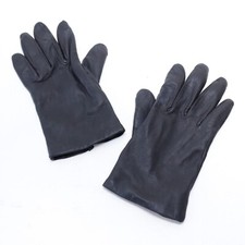 Fownes Gloves Women 6.5 Black Leather Brown Cashmere Lined Wrist