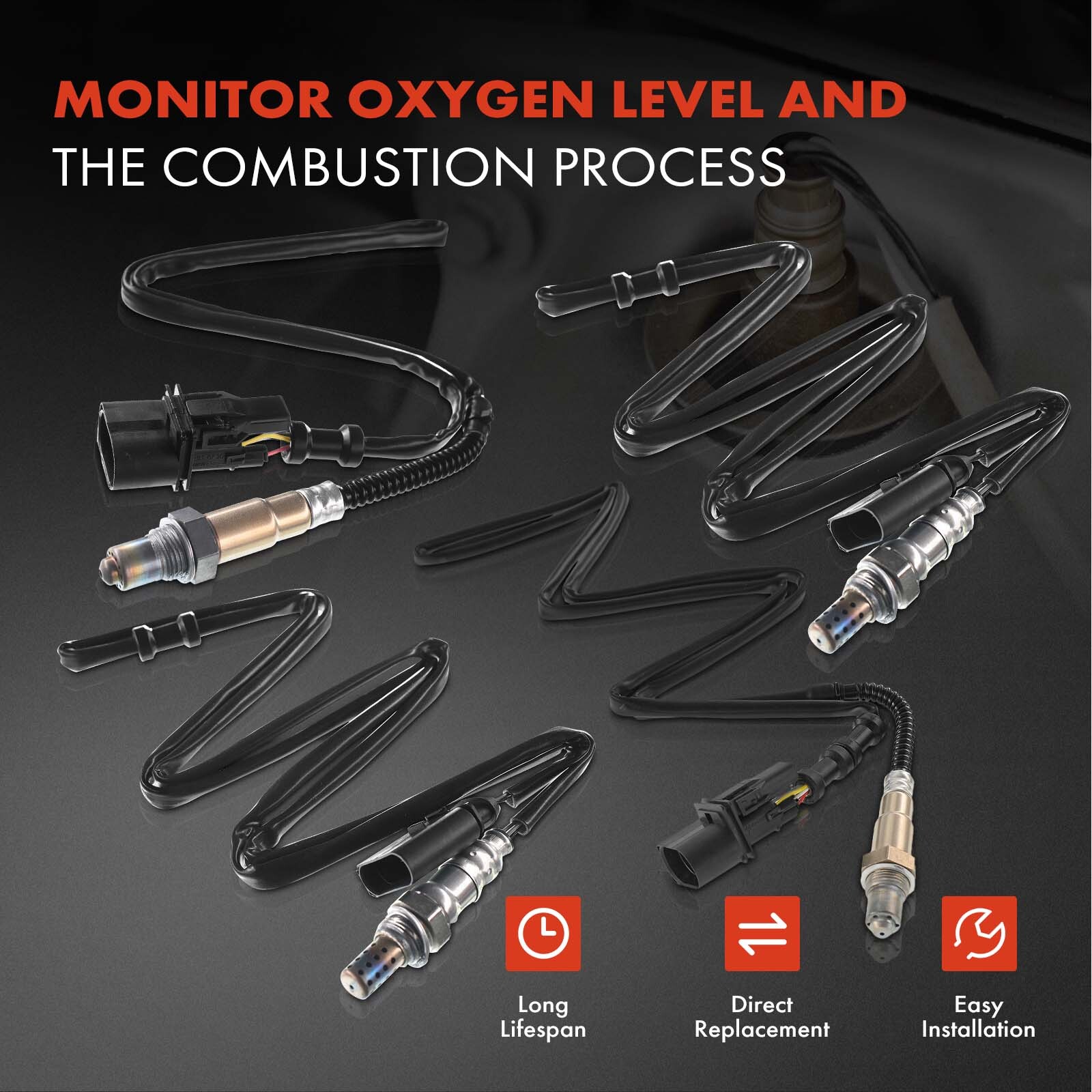 4x Upstream & Downstream O2 Oxygen Sensors for Bentley Continental 2003 W12 6.0L