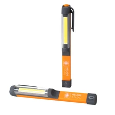 Helios LED Portable Handheld Inspection Flash Light Batteries Included (2 Pack)