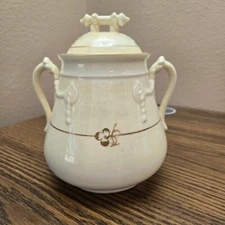 Late 1800 Sampson Bridgwood & Son Large 2-Handled Sugar Bowl SEE DESC