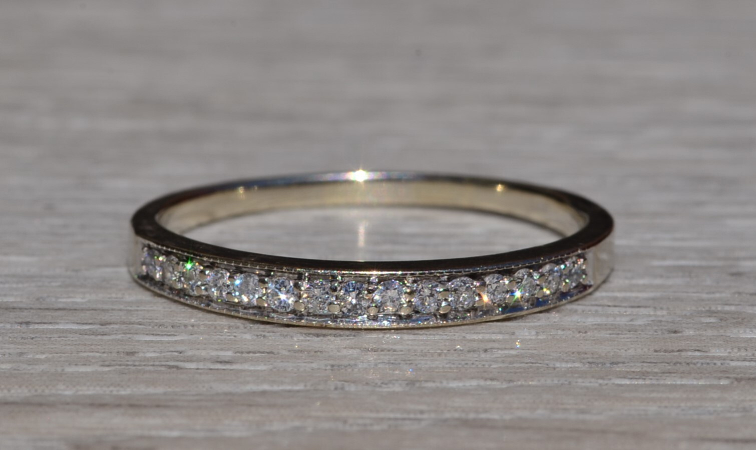 White Gold Diamond Stackable Ring - image 6