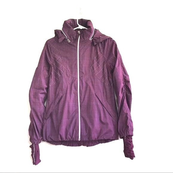 Lululemon Run Hustle Plum Purple Plaid Sz 6 Lightweight Lululemon Run Hustle Plum Purple Plaid Sz 6 Lightweight