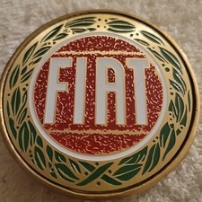 VINTAGE FIAT Solid Brass Belt Buckle Enamel 1970s Automotive Collectable Retro