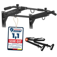 DH FitLife 4in1 Klimmzugstange 200kg | 6 Griffe + 3 &Ouml;sen | Wandmontage Sicher