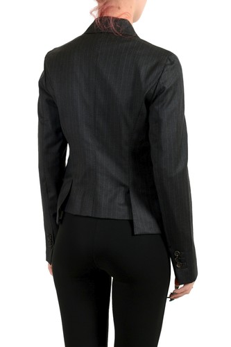 Dsquared2 Women's Gray Wool Striped Two Button Blazer US S IT 40 - Picture 3 of 5