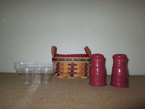 LONGABERGER 2003 Cestino Club da Collezione con Set Shaker Sale e Pepe Paprika - Foto 2 di 7