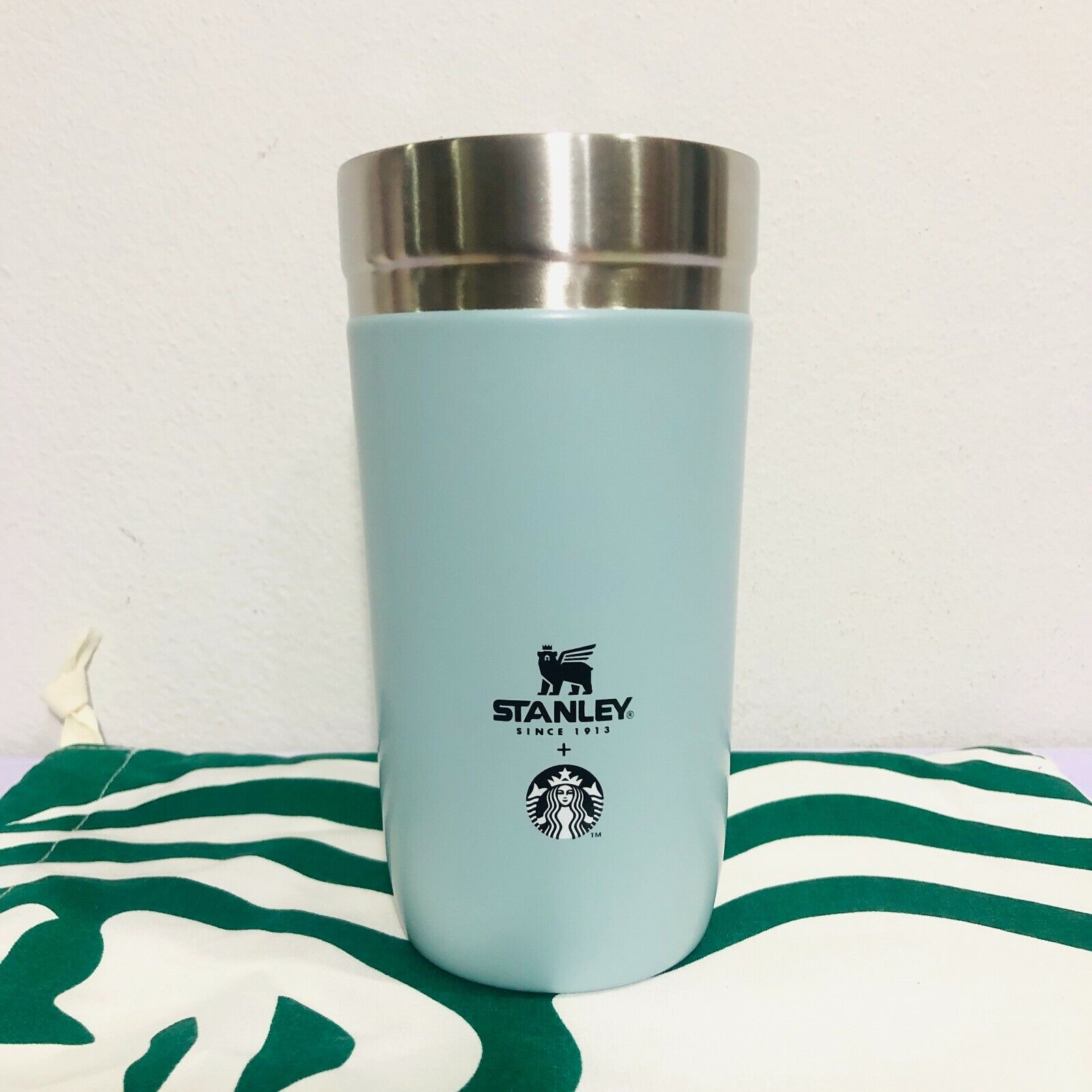 Starbucks STANLEY Stainless Tumbler 16 oz.Ash Blue Go Cup Iceland Hot&Cold