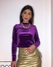 Maglia Top Velluto + Collana Taglia Unica