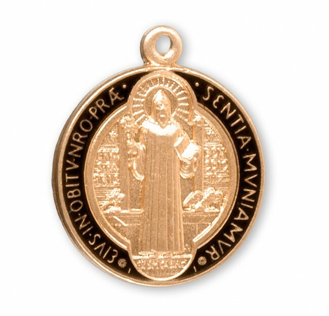 Saint Benedict Jubilee Gold Over Sterling 0.8" Medal, 18" Chain, Boxed ...