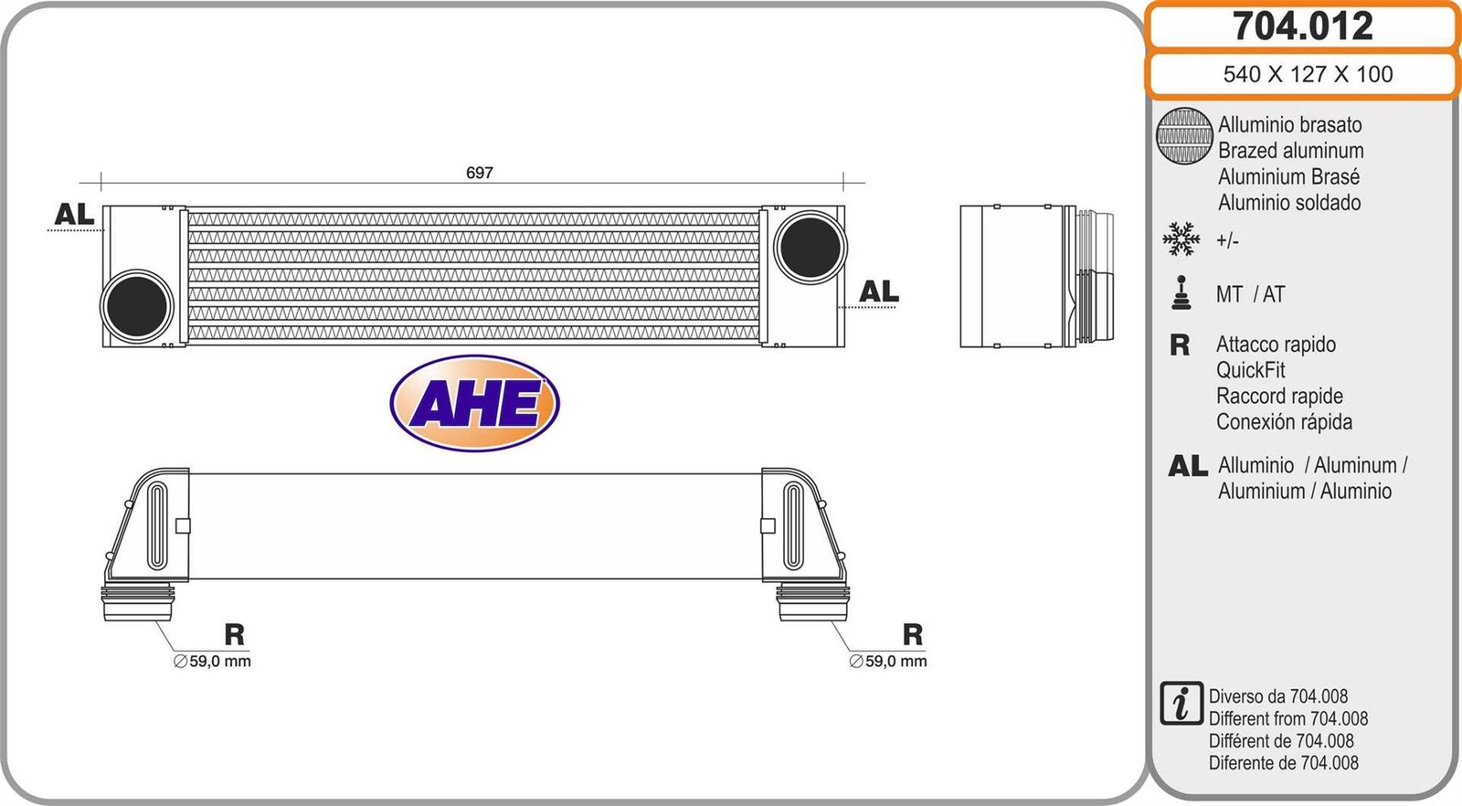 Intercooler échangeur d'air pour Range Rover III 3.0 D 4x4 et BMW 535d