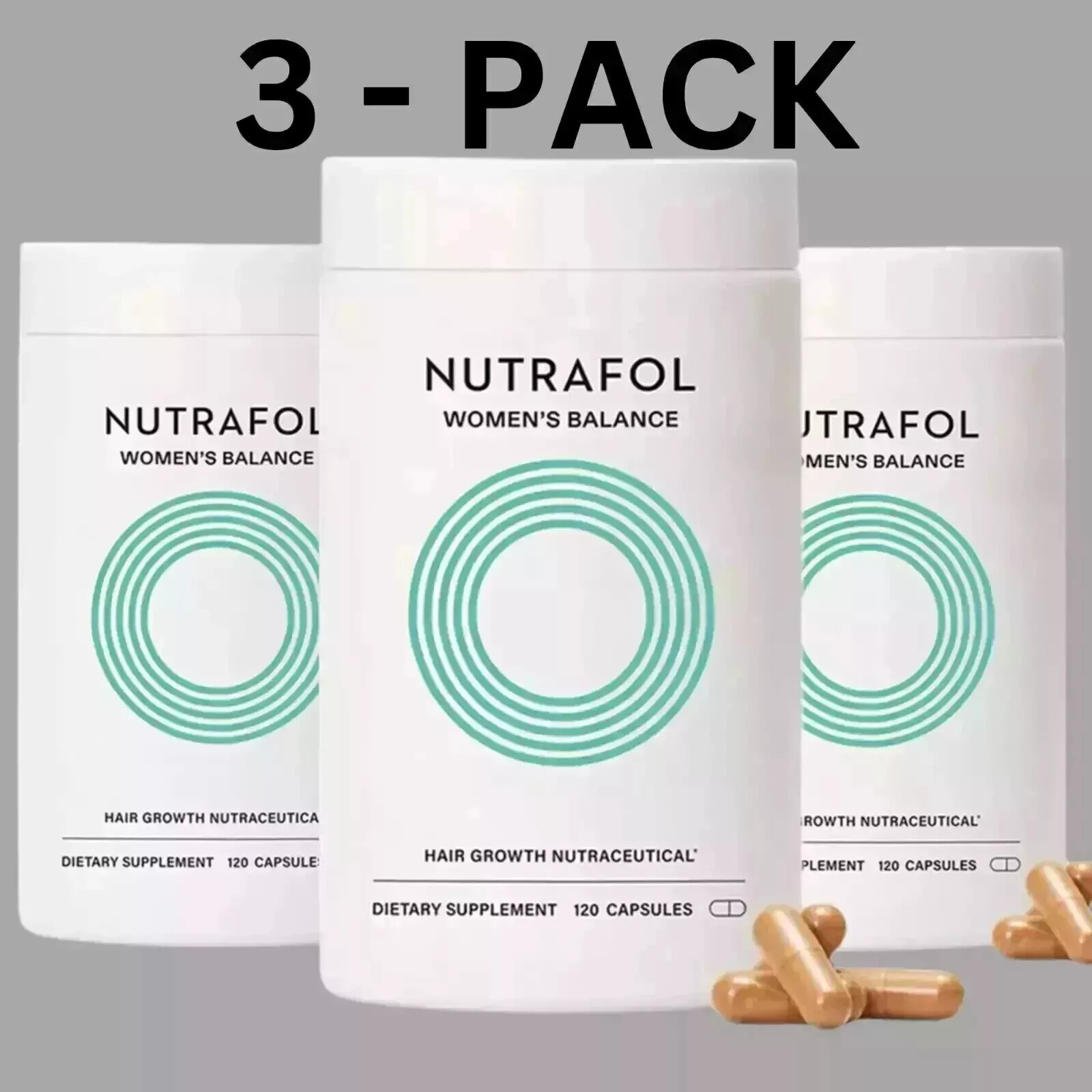 3 Pack Nutrafol Women's Balance Hair Growth Capsules (3-Month Supply)