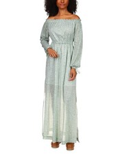 MSRP $155 Michael Kors Cotton Off-the-Shoulder Tied-Cuff Dress Size Small