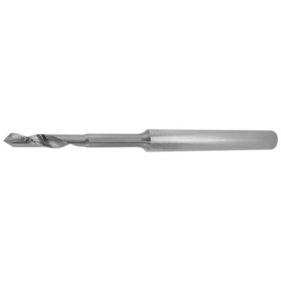 VHM Einzahn Fräser Ø5x25/44x100x8mm 90°-Bohrspitze Hals frei Kunststoff Alu VHW