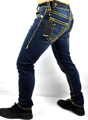 True Religion Men's Rocco Super T Relaxed Skinny Jeans 32