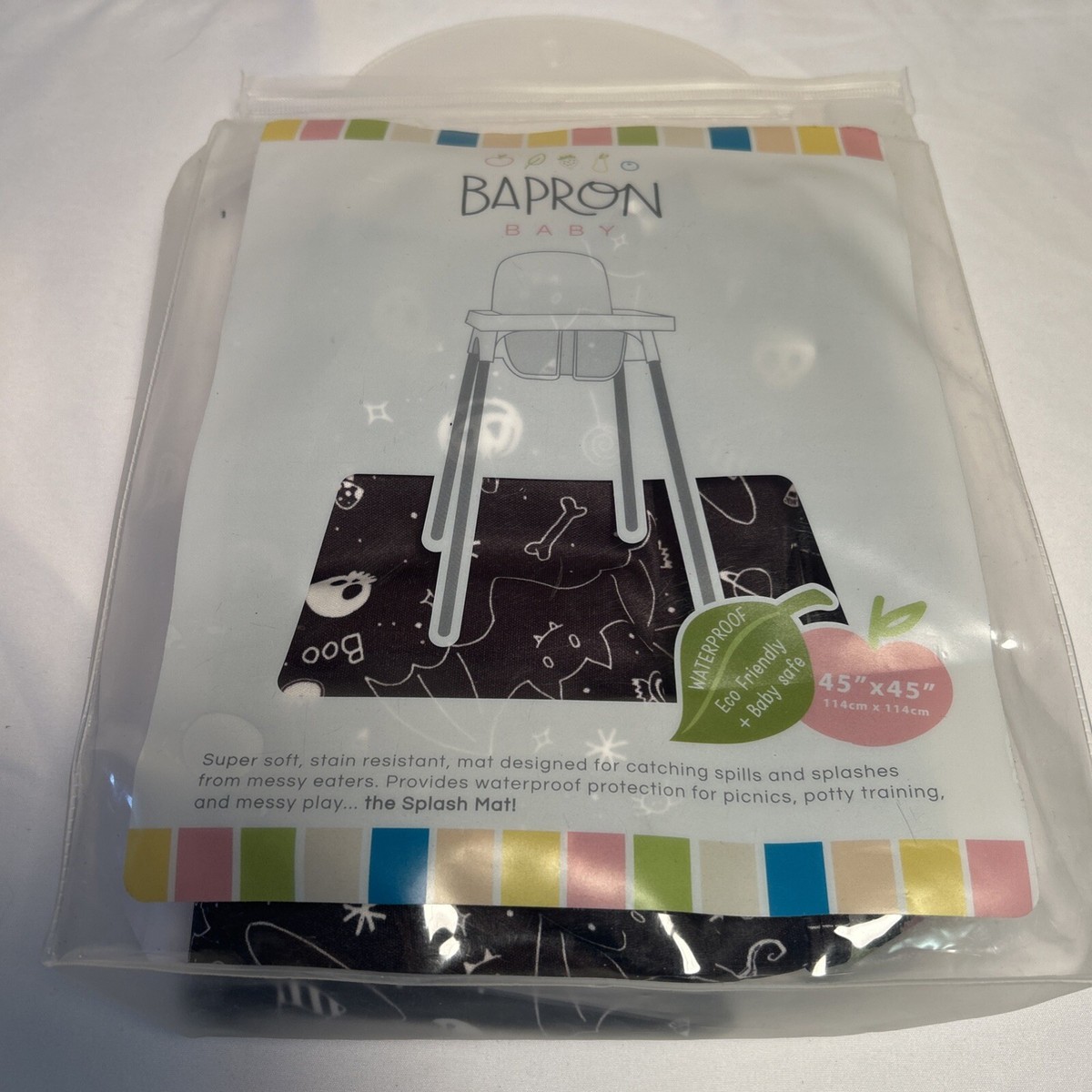 Halloween Themed Splash Mat by BapronBaby- cats, moons, bats