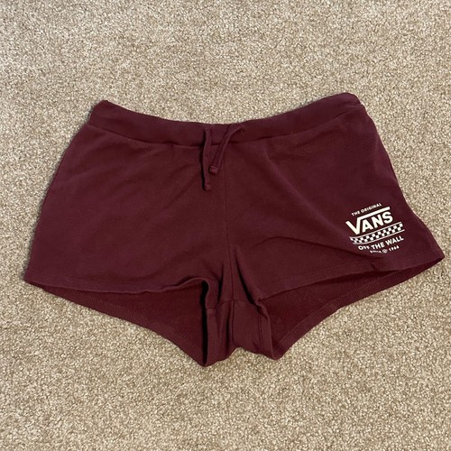 VANS Booty Shorts Women’s L Large Maroon Vintage Y2K Grunge Pockets Sweat