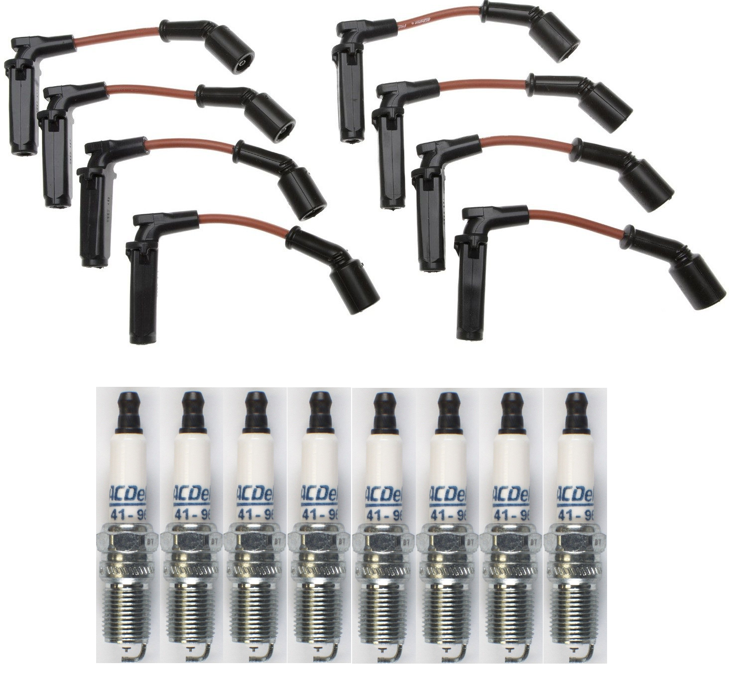 8x 9748RR Wires & ACDelco 41962 Spark Plugs Set For Chevy GMC 4.8L 5