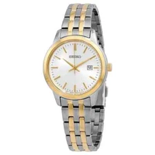 Seiko Ladies Classic Quartz White Dial Two-tone Watch - SUR410P1 NEW