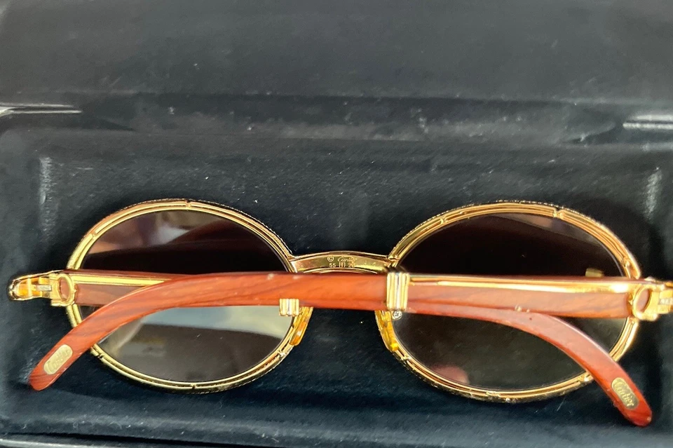 Auténticas gafas de sol Cartier Giverny vintage madera Bubinga Foto 3 de 4