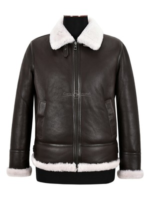 white fur aviator jacket