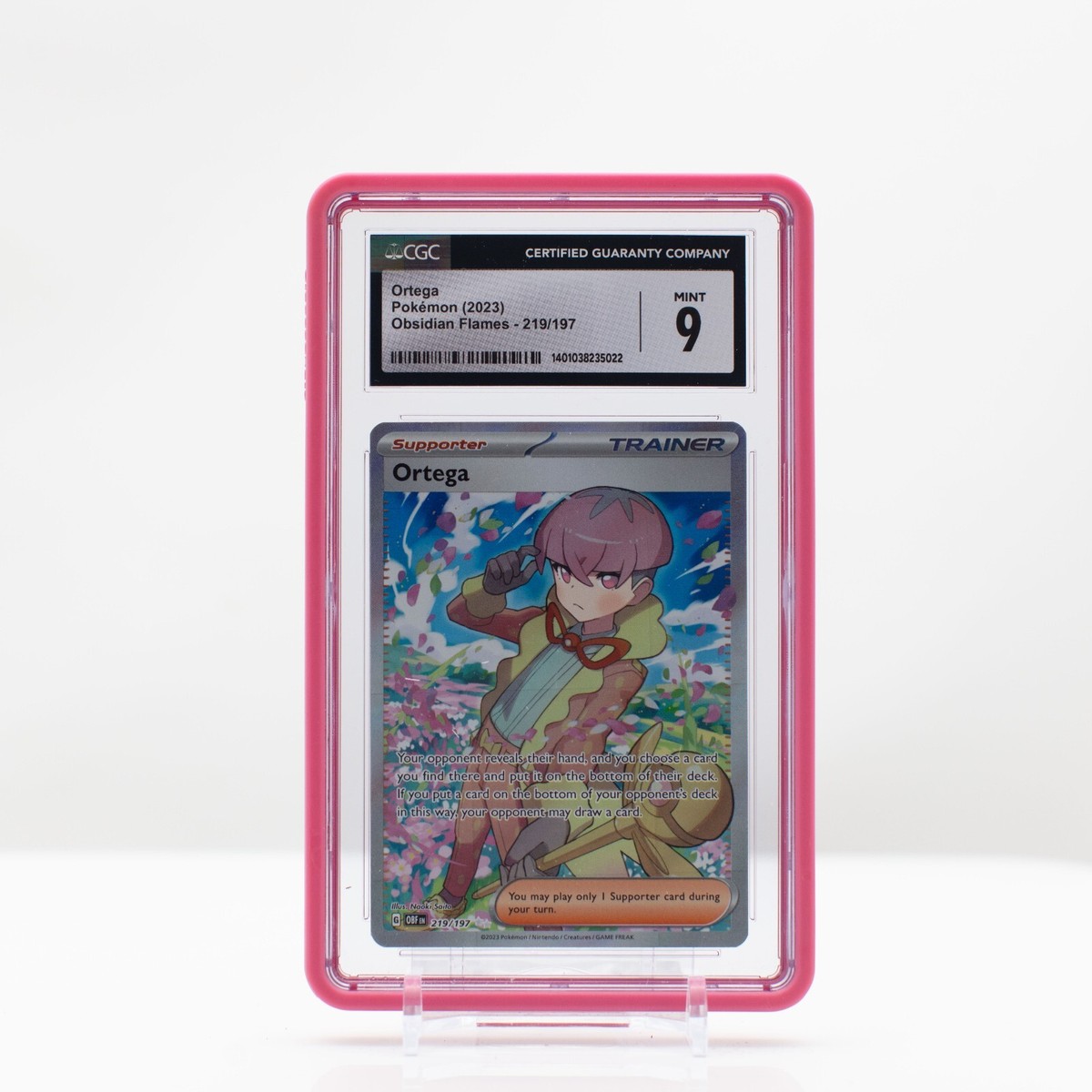 オトカプ ダンテ プレミアム レア Pokemon Ortega #219 Full Art Trainer Obsidian Flames - CGC 9 Mint
