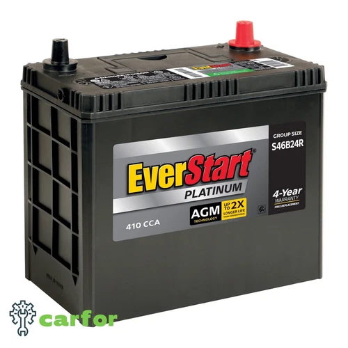 EverStart Platinum AGM BOXED Automotive Battery, Group Size S46B24R 12 Volt, 410