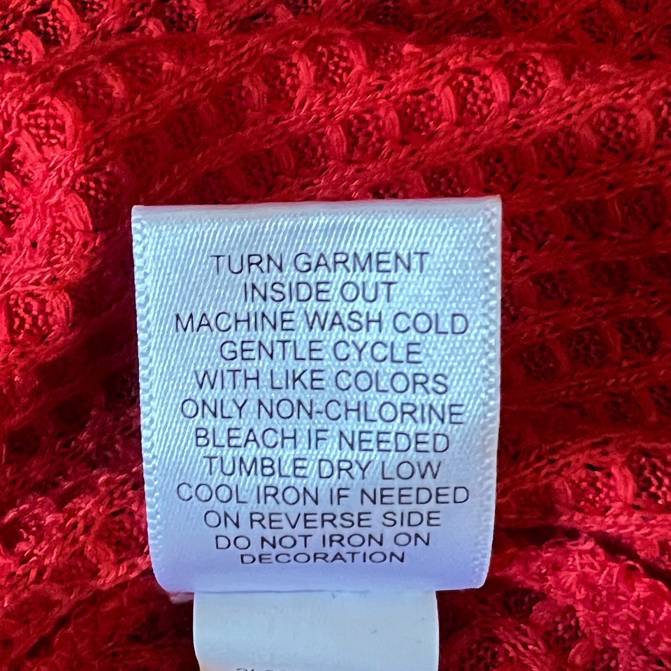 One World Waffle Knit Top NWT Size 2X Womens Plus Size Red Mixed Media