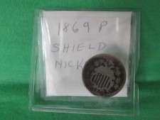 US SHIELD NICKEL COIN 5 CENTS 1869 UNITED STATES OF AMERICA 5C