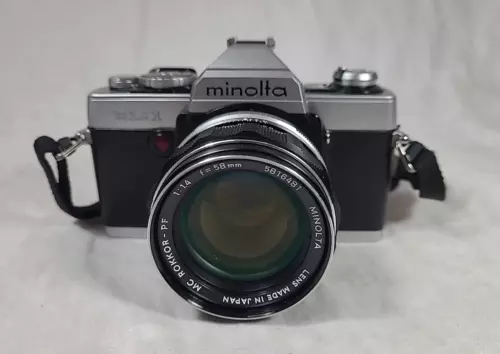 Minolta XG1 35mm Camera w/ 58mm f1:4 Rokkor-PF Lens - CLEAN + WORKING  New batts