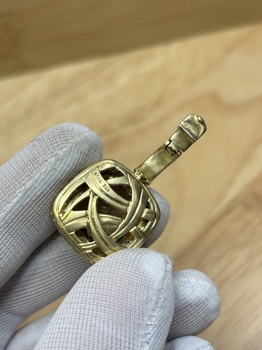 18K Gold David Yurman 14mm Albion Pendant with Champagne Citrine & Diamonds *T - Picture 15 of 16