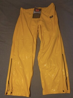 Helly Hanson Impertech waterproof packable rain snow pants size L yellow