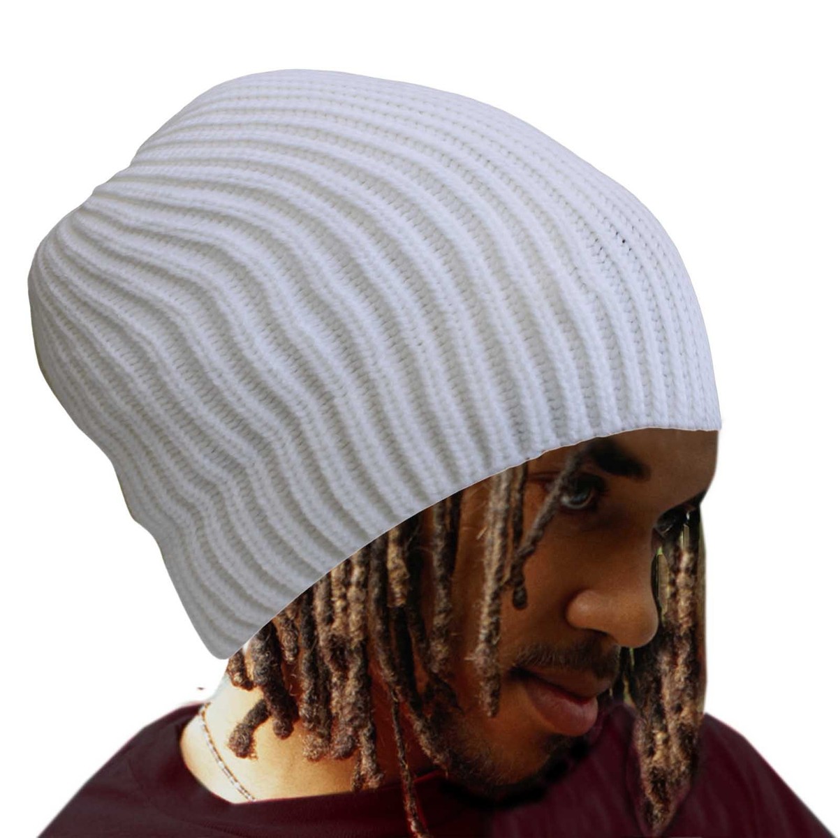 White Rib Beanie Tam Hat Headwear Cap Hippie Cool Runnings White Rib Beanie Tam Hat Headwear Cap Hippie Cool Runnings