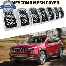For 2017-2021 Jeep Grand Cherokee Front Grille Cover Inserts Chrome Black