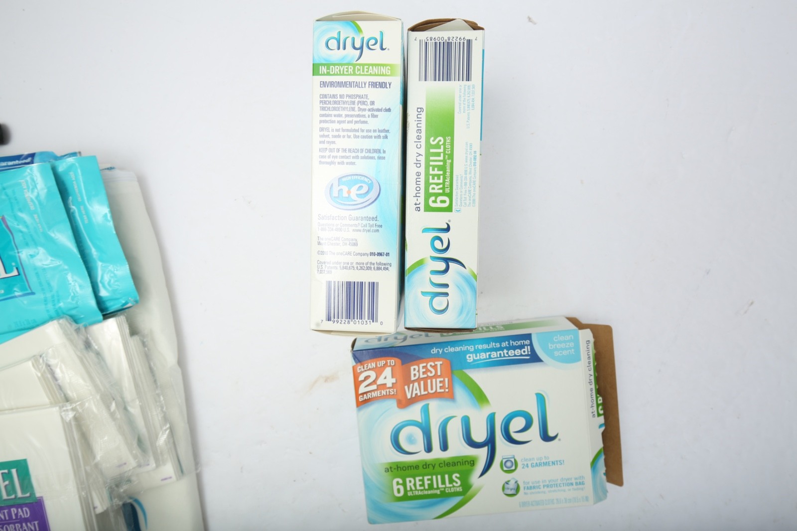 Dryel In Dryer Cleaning Lot of Starter Kit Refills Bag Absorbent Pads as Shown