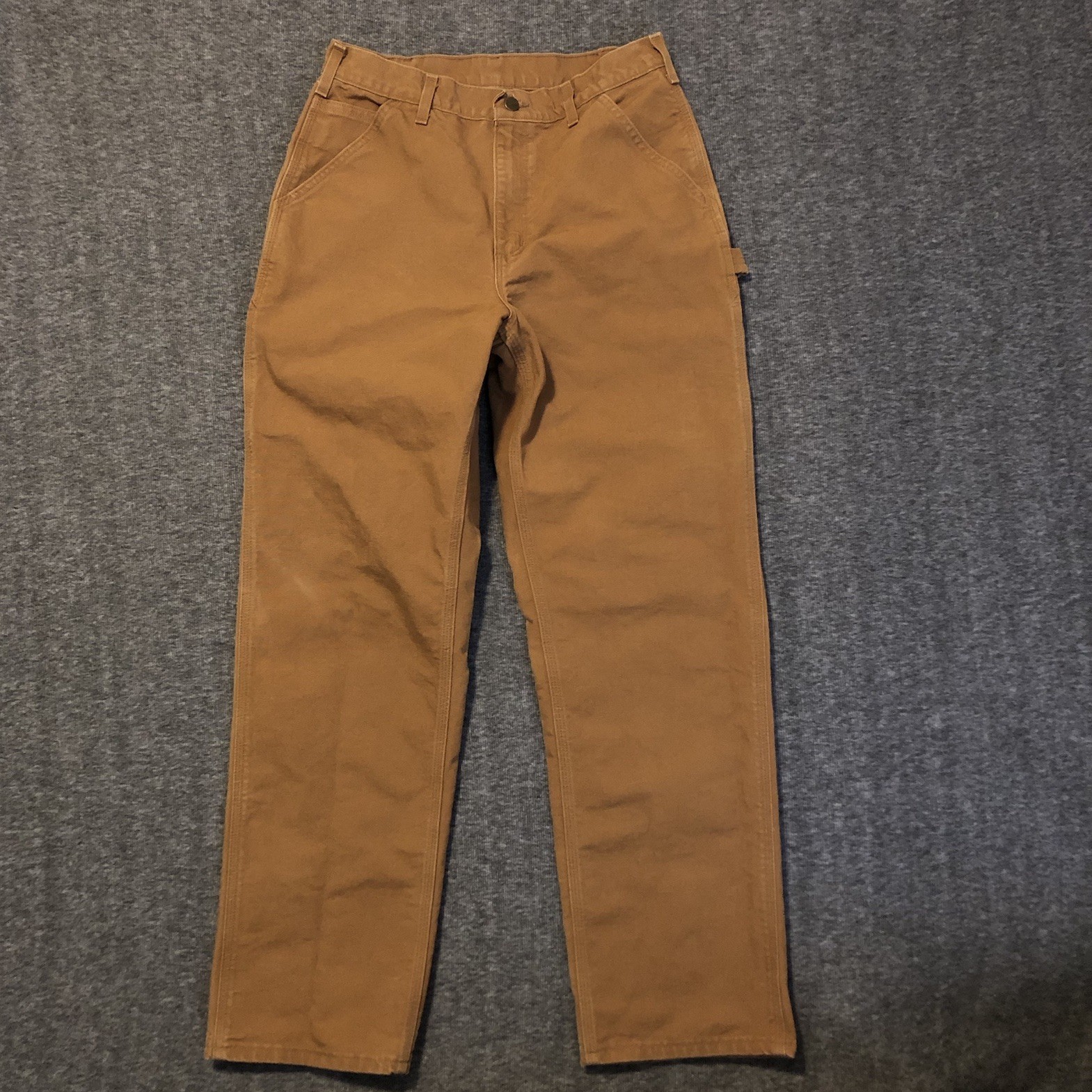 Carhartt Mens B11 Canvas Carpenter Dungaree Pants 32x34 BRN