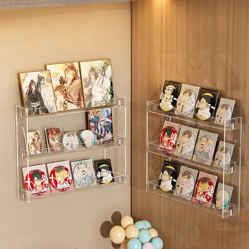 3-Tier Acrylic Nail Polish Rack Clear Wall Mounted Shelf Holder Display Storage