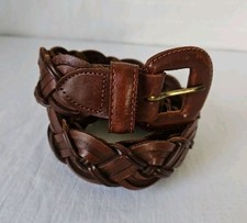 Sonoma Brown Genuine Leather Braided Belt Argentina Womans Size XL