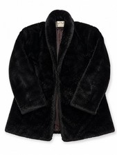 Vintage Regal Plush Collection Black Faux Fur Coat Made in USA Women’s