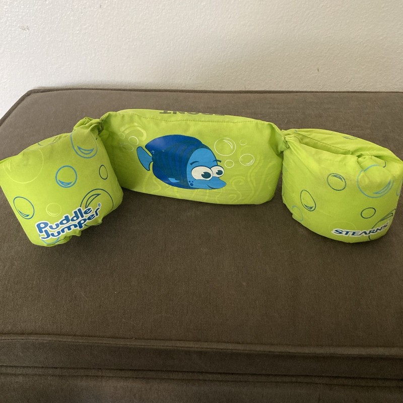 Stearns Puddle Jumper Deluxe Child Life Jacket Fish Green Blue Boy 30-50 lbs