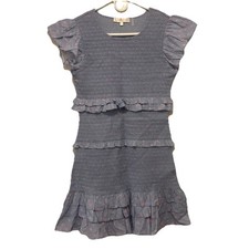 LoveShackFancy Blue Aveline Ruffle Mini Dress Size Medium