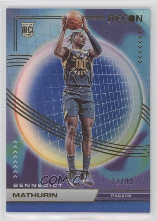 2022 Panini Recon Rookies Holo Blue 32/99 Bennedict Mathurin #233 Rookie RC v9t