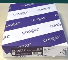 65# White Cougar Digital Cover 8.5" x 11" Smooth Cardstock  Paper 250/Pack