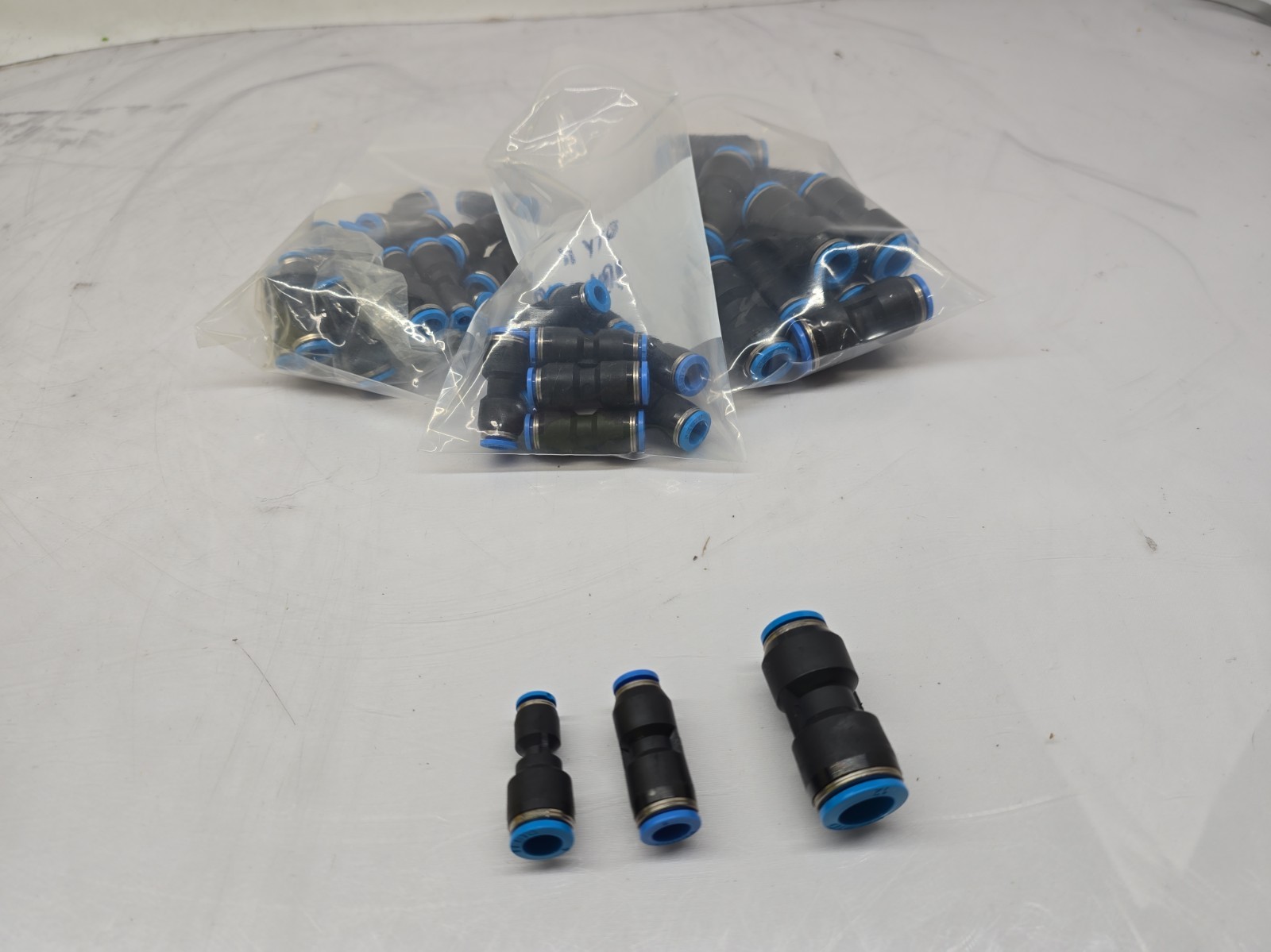 Festo QS-8-4, Qs8-6, 12-10 Push-In Connectors Lot – 3 Part Numbers – 43 Pieces